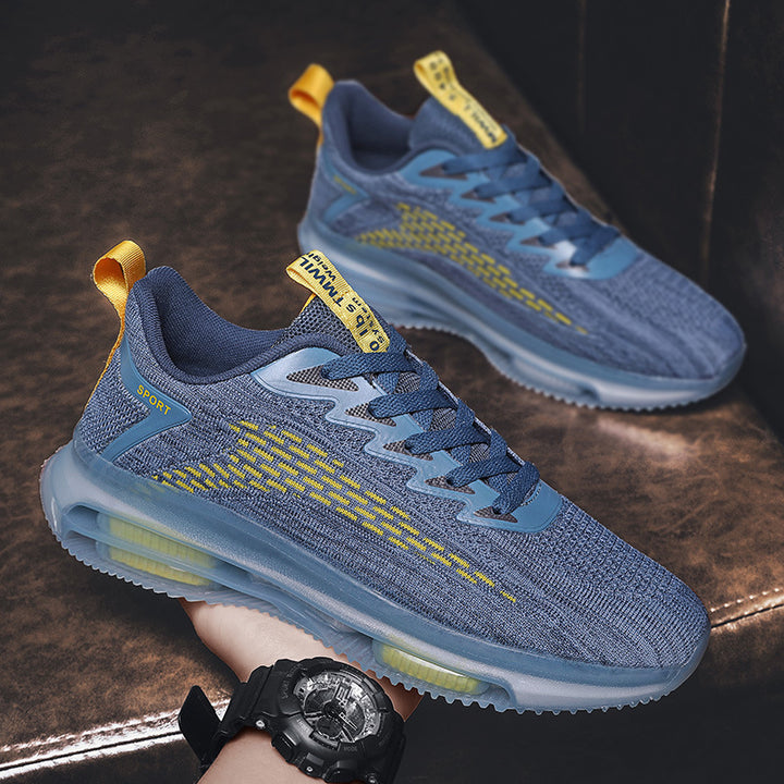 Unisex Air-Cushion Performance Sneaker with visible air chamber, breathable knitted upper and cushioned heel collar Mune Fashion