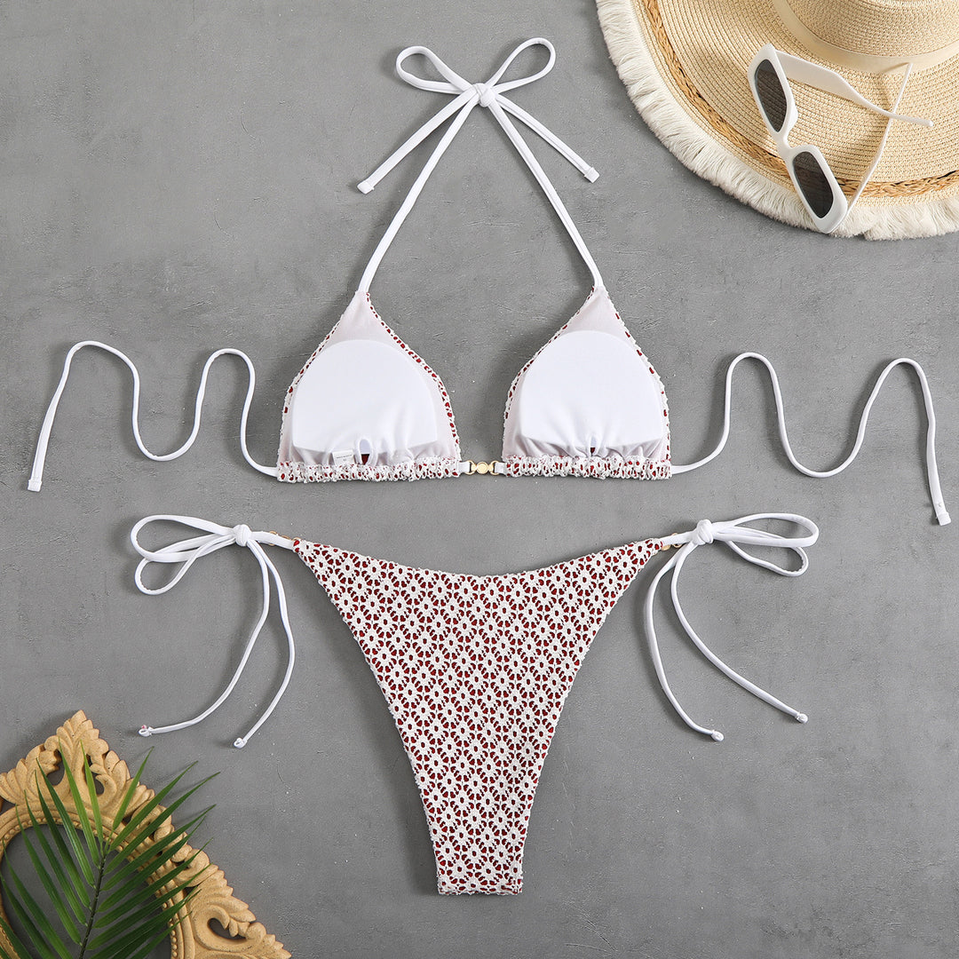 Women Triangle Bikini Set with Playful Ruffle Details Mune Fashion