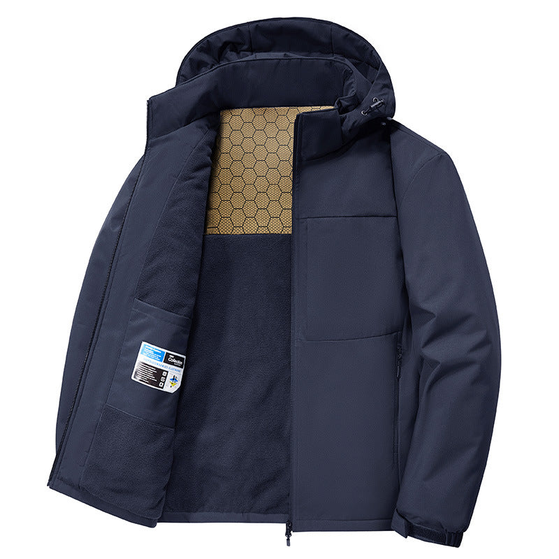 Men's Insulated Hooded Winter Jacket with Fleece Lining, Thermo Heat Panel & Concealed Zipper Mune Fashion
