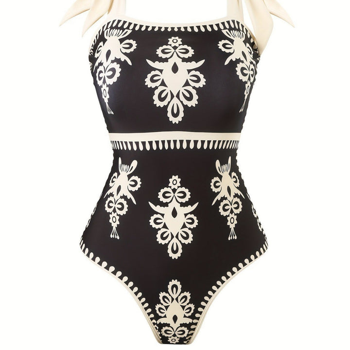 Women elegant swimsuit with adjustable straps and fashionable wrap skirt Mune Fashion