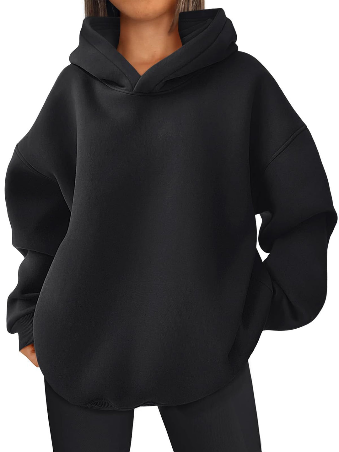 Women's nan kastiger hoodie with double-layered hood, dropped shoulders and longer back Mune Fashion