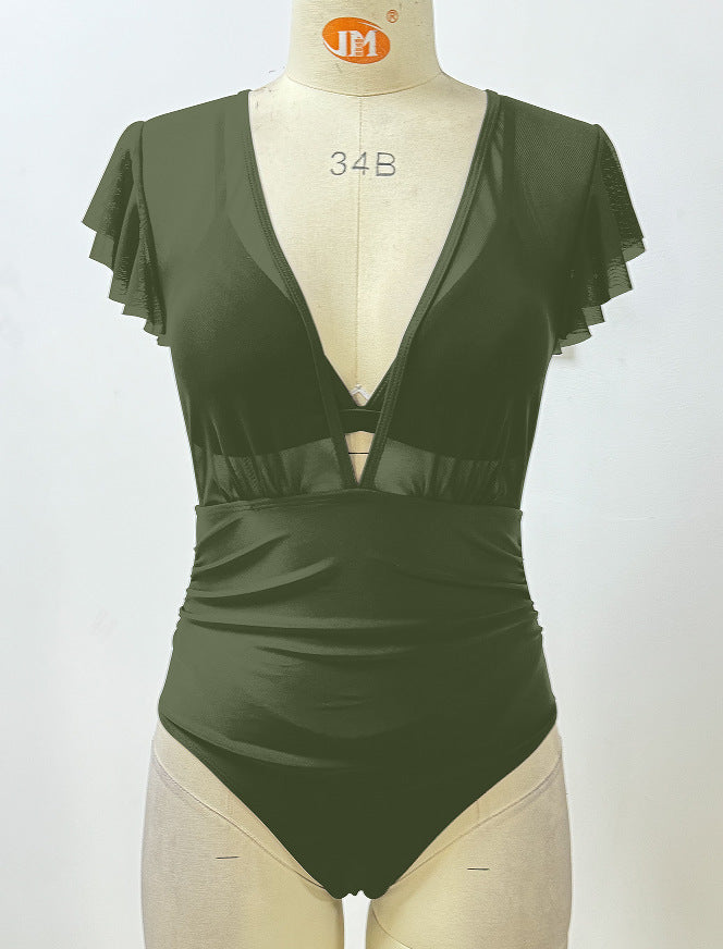 Ladies Stylish Swimsuit with Delicate Ruffle Elements Mune Fashion