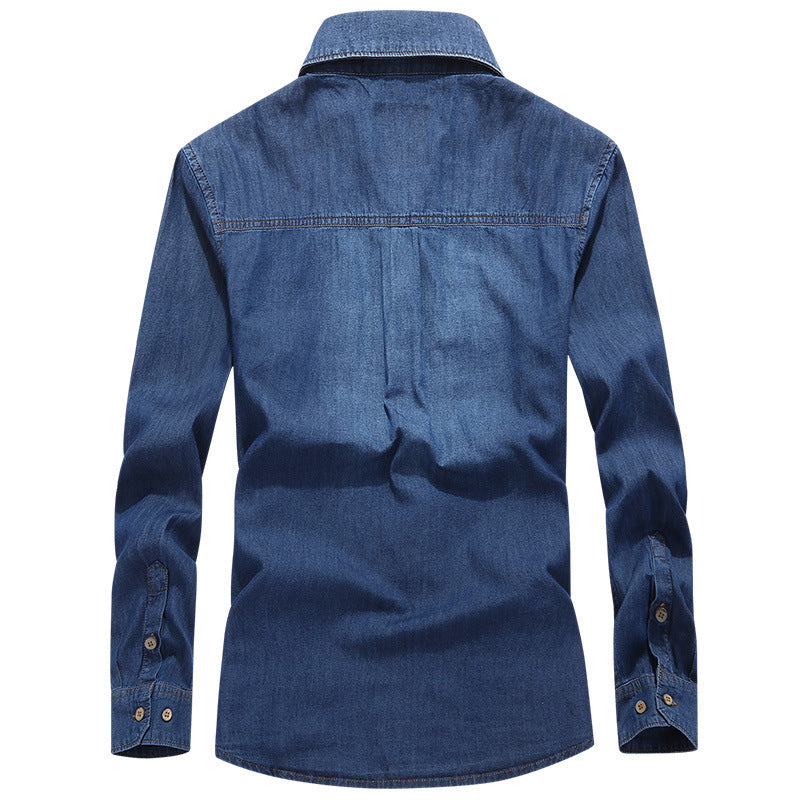 Men's Fashion Denim Shirt with Utility Pockets Mune Fashion