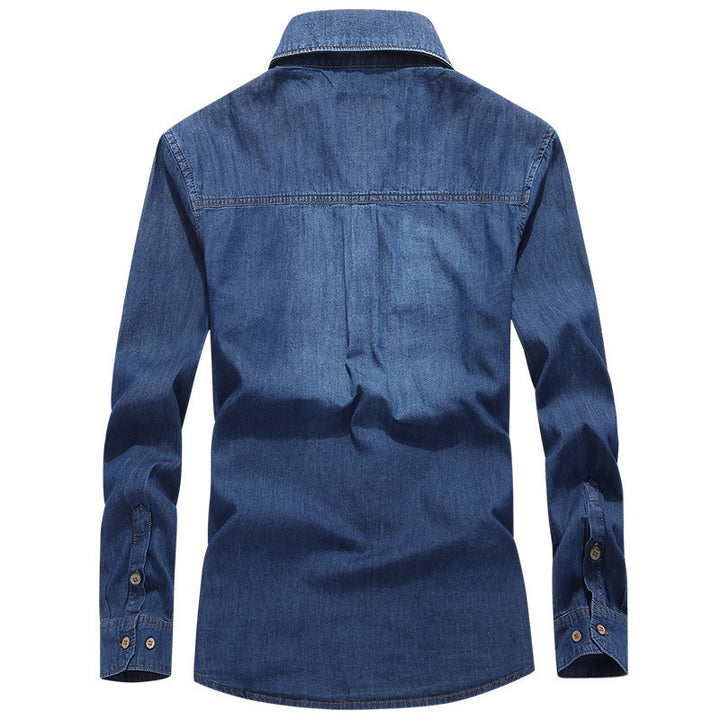 Men's Fashion Denim Shirt with Utility Pockets Mune Fashion