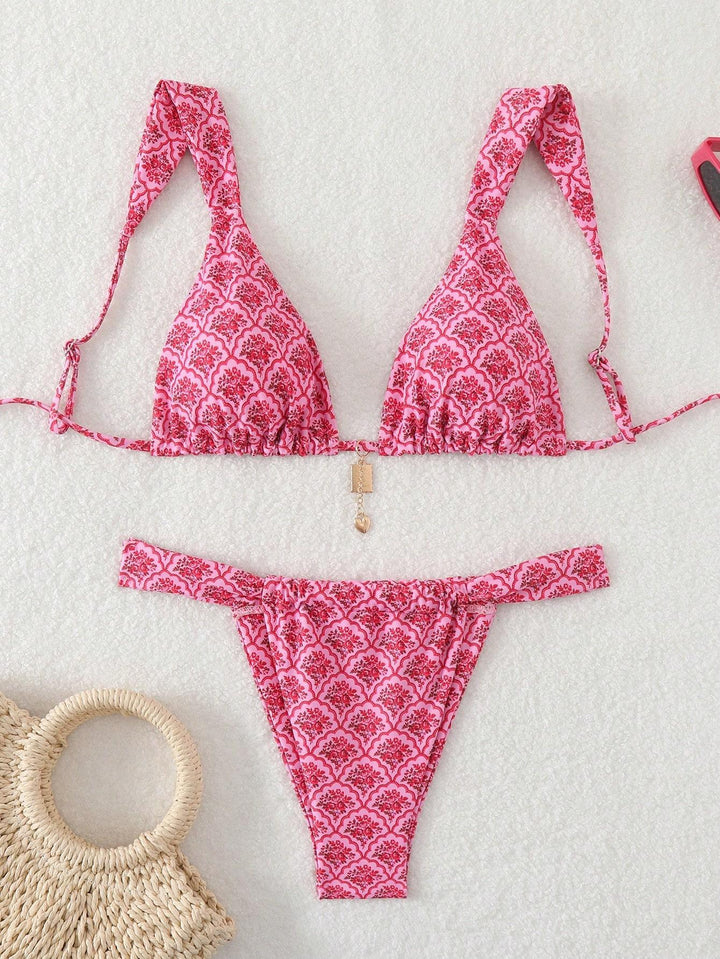 Women's triangle bikini with playful pattern mix Mune Fashion