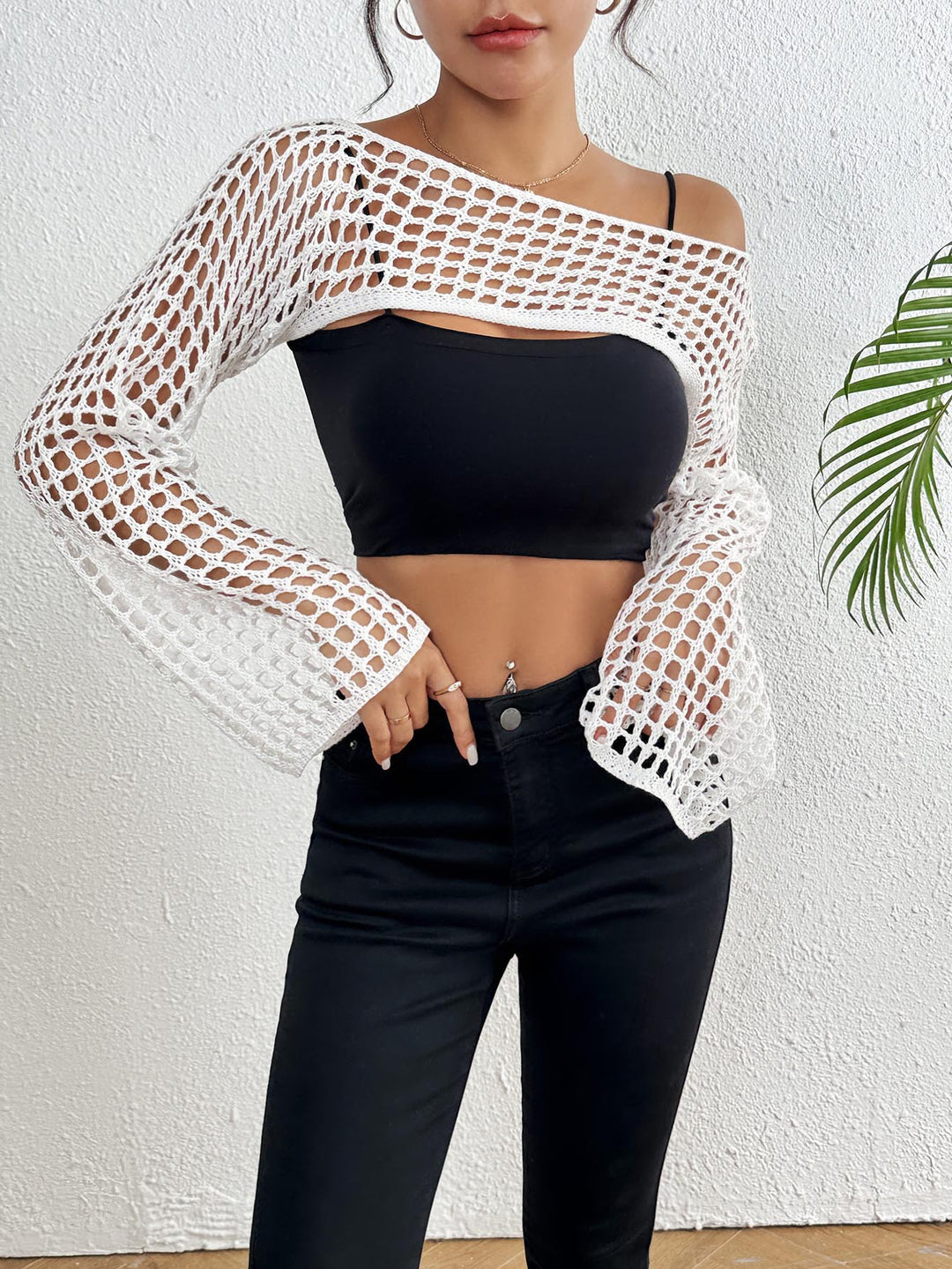 Women's crochet top with wide sleeves Mune Fashion