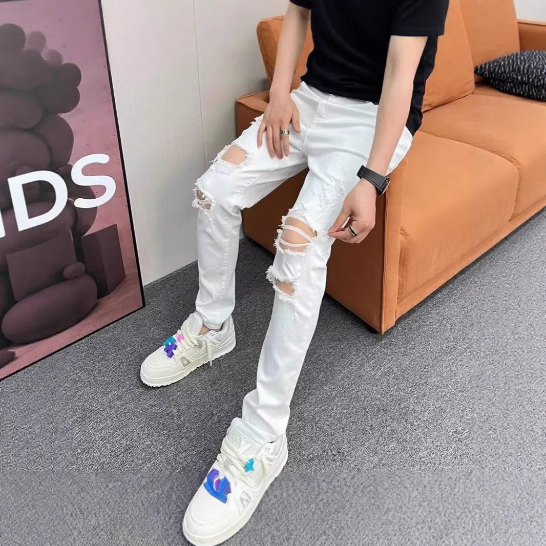 Men's Fashion Destroyed Jeans Mune Fashion