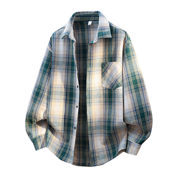 Men's Fashionable Check Pattern Shirt Mune Fashion
