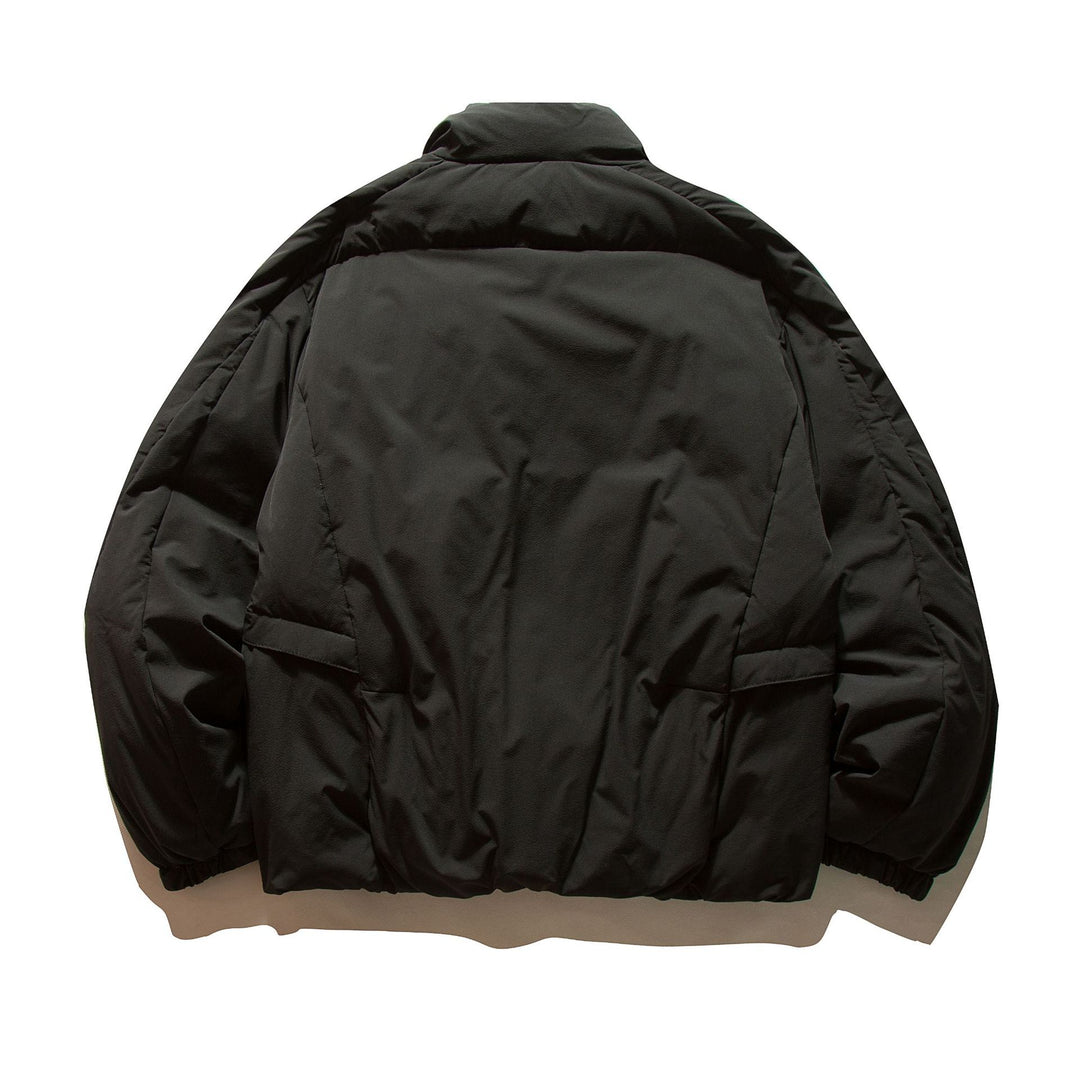 Men's Boxy Thermal Puffer Jacket with overlapping stand-up collar and patch flap pockets Mune Fashion