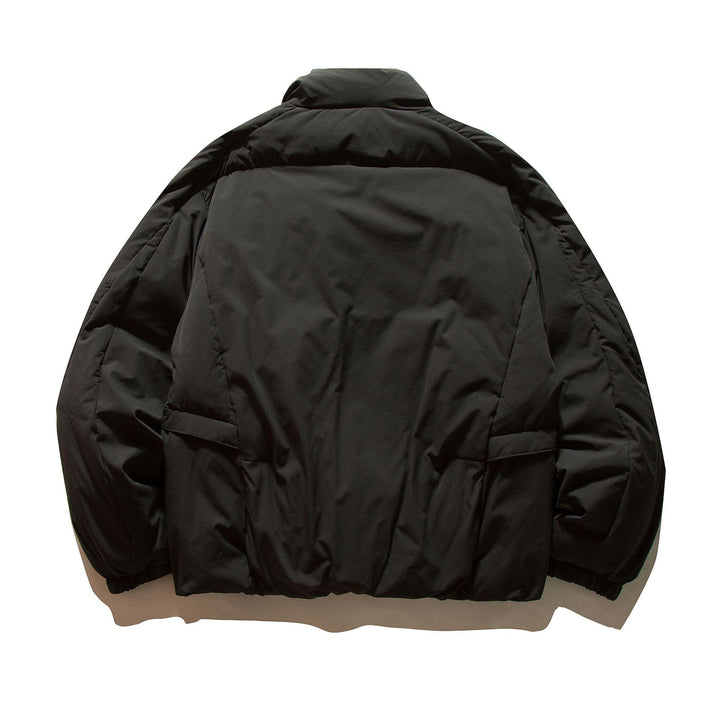Men's Boxy Thermal Puffer Jacket with overlapping stand-up collar and patch flap pockets Mune Fashion