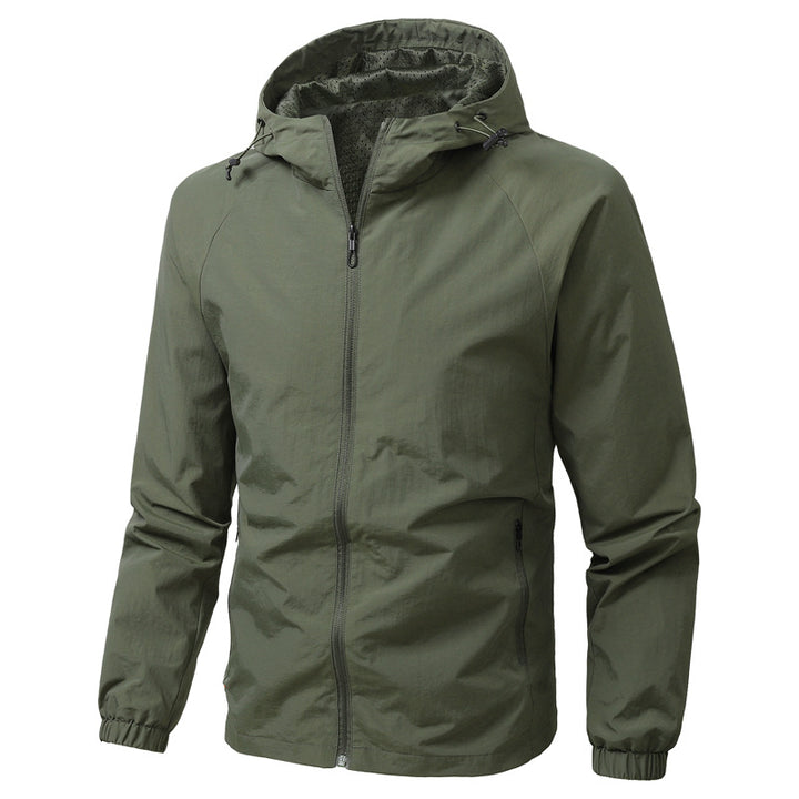 Men's Lightweight Hooded Windbreaker with Mesh Lining, Full-Length Zipper & Elastic Cuffs Mune Fashion