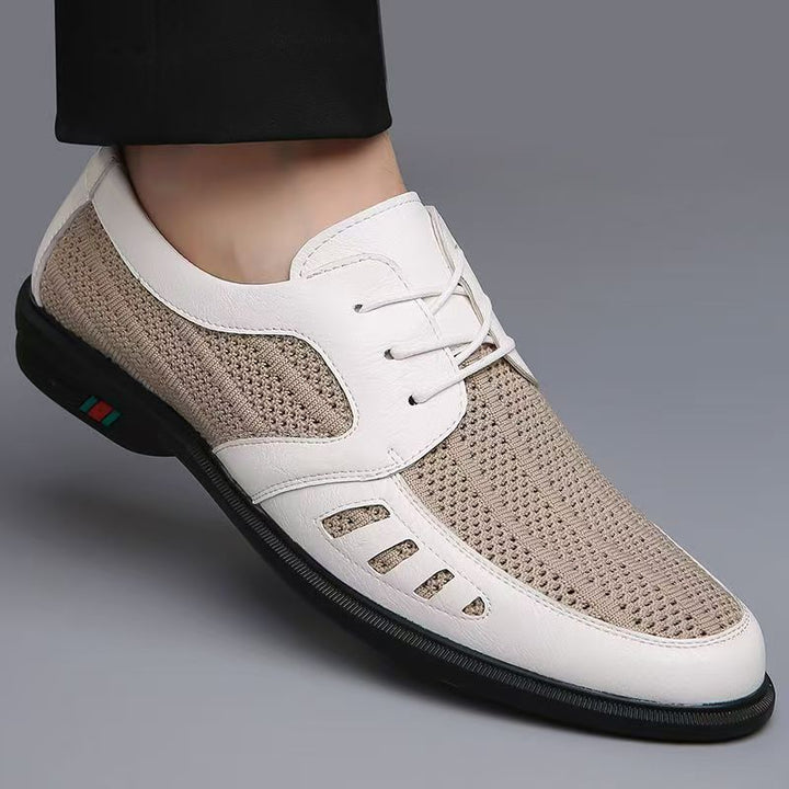 Men Breathable Business Casual Half Shoe with Brogue Elements Mune Fashion