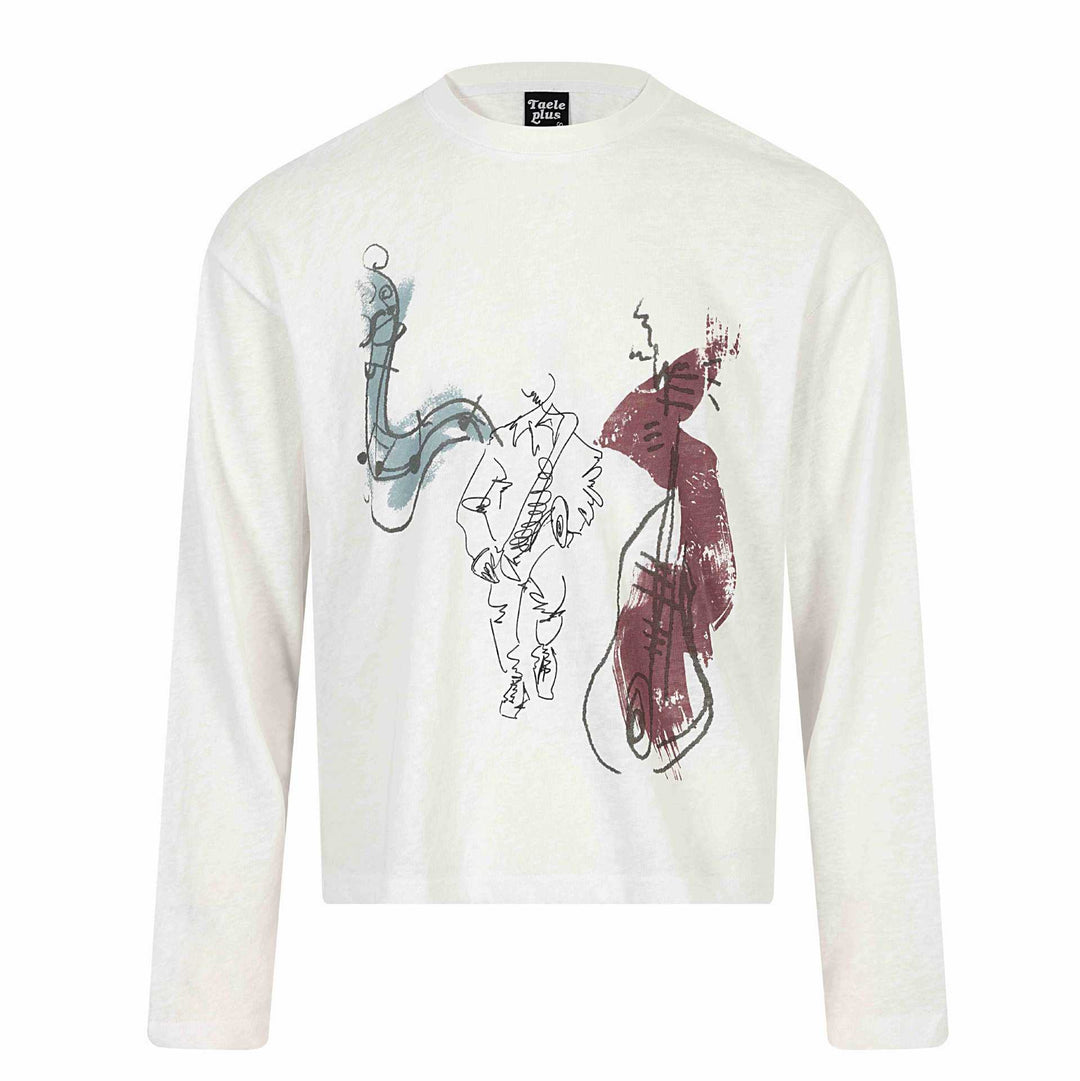 Unisex Long Sleeve Printed Shirt Made of Light Cotton Blend Mune Fashion