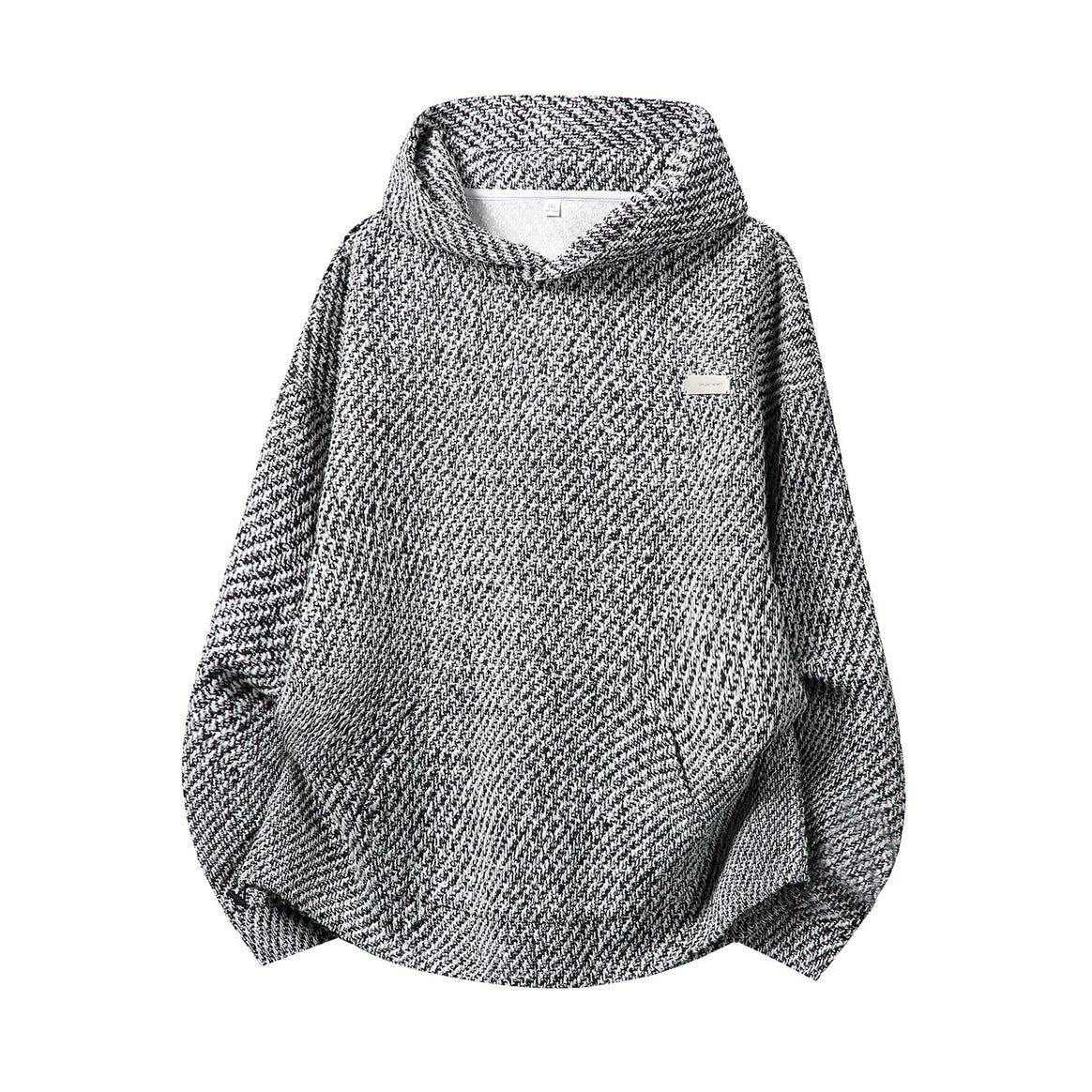 Unisex Oversized Hoodie with High Cowl Neck and Two-Tone Texture Mune Fashion