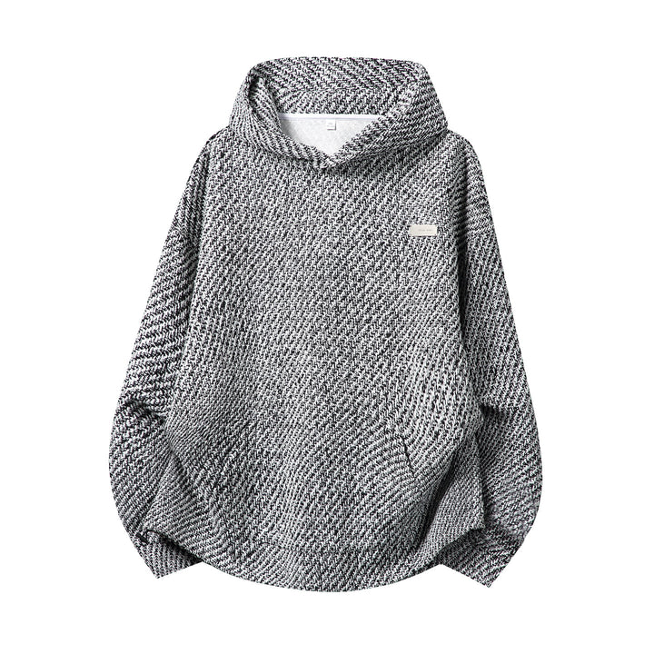Unisex Oversized Hoodie with High Cowl Neck and Two-Tone Texture Mune Fashion