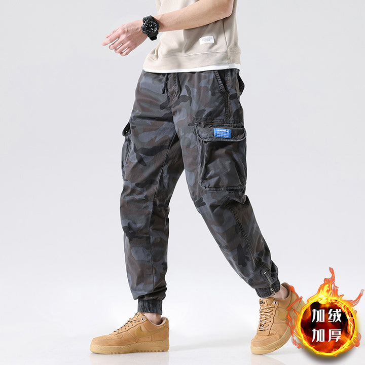 Herren Cargohhose im Joggerstil mit Camouflage-Muster, elastischem Bund und Mehrfach-Utility-Taschen Mune Fashion