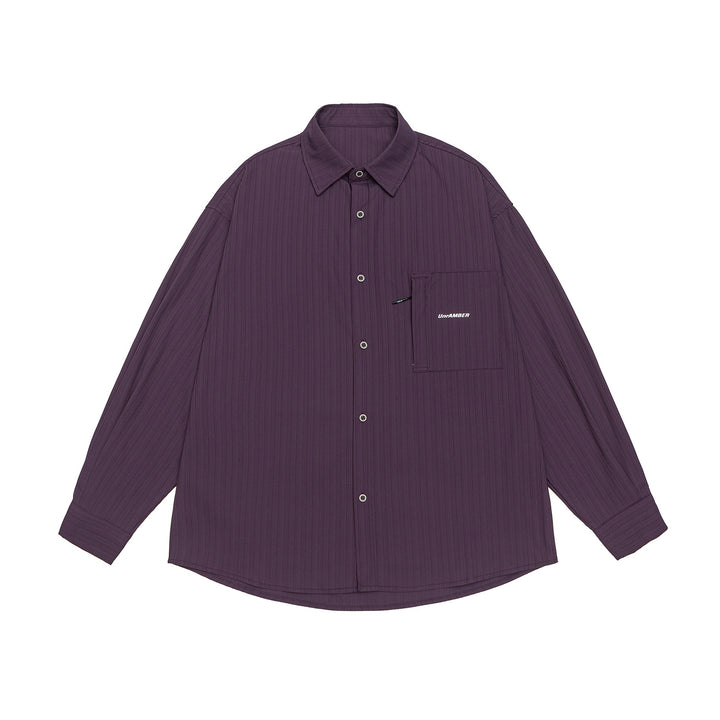 Unisex Oversize shirt with fine ribbed texture, breast pocket and Kent collar Mune Fashion