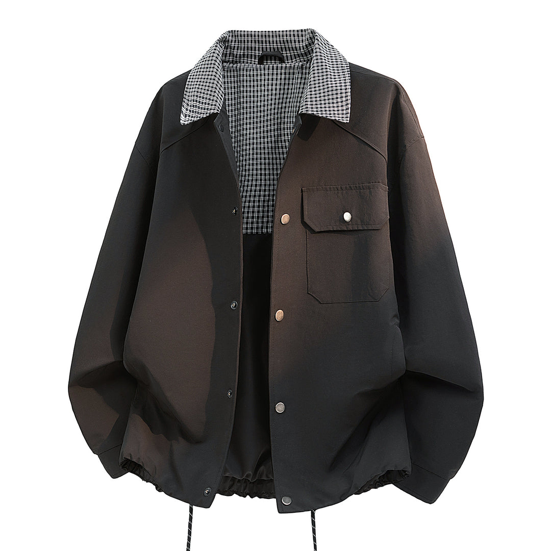 Men's Casual Transitional Jacket with Check Pattern Mune Fashion