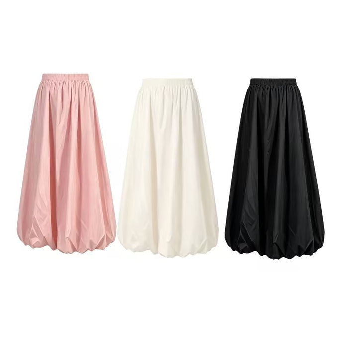 Women’s maxi skirt with wide pleats and balloon-shaped hem Mune Fashion