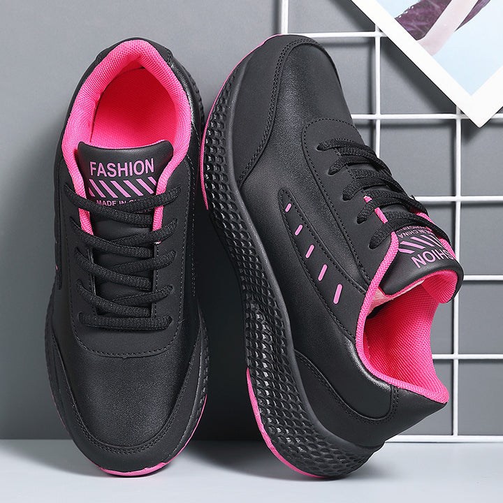 Ladies nan elegant platform sneaker made of synthetic leather with honeycomb structured cushioning sole and ergonomic comfort insole Mune Fashion