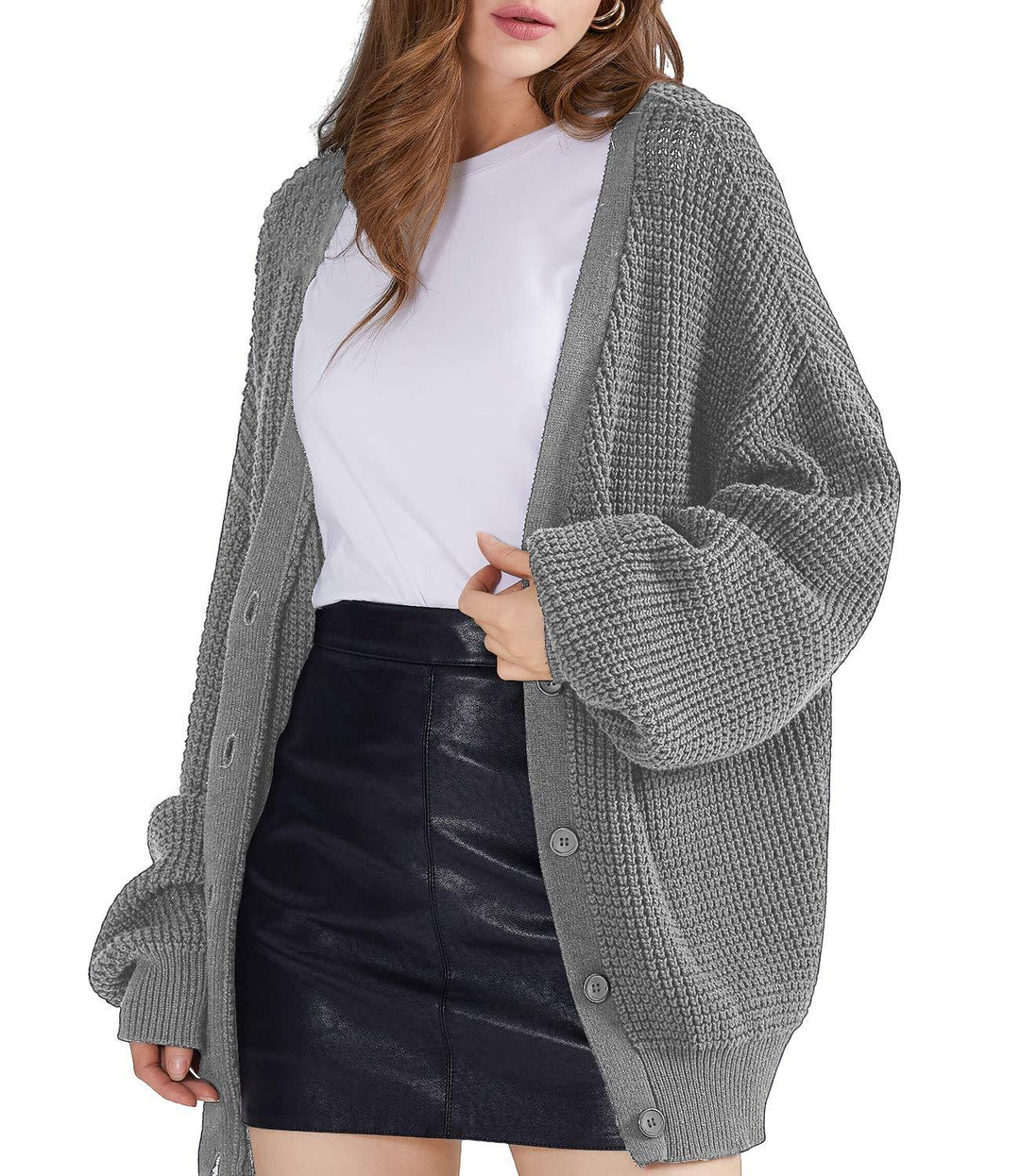 Ladies Chunky Knit Cardigan