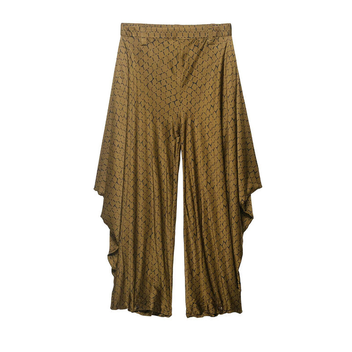 Women Wide Palazzo Pants with Asymmetric Ruffle Hem Mune Fashion