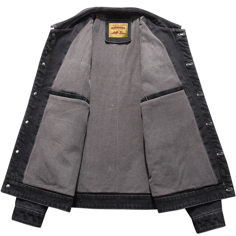 Men's Washed Denim Jacket in Vintage Look with Flap Pockets Mune Fashion