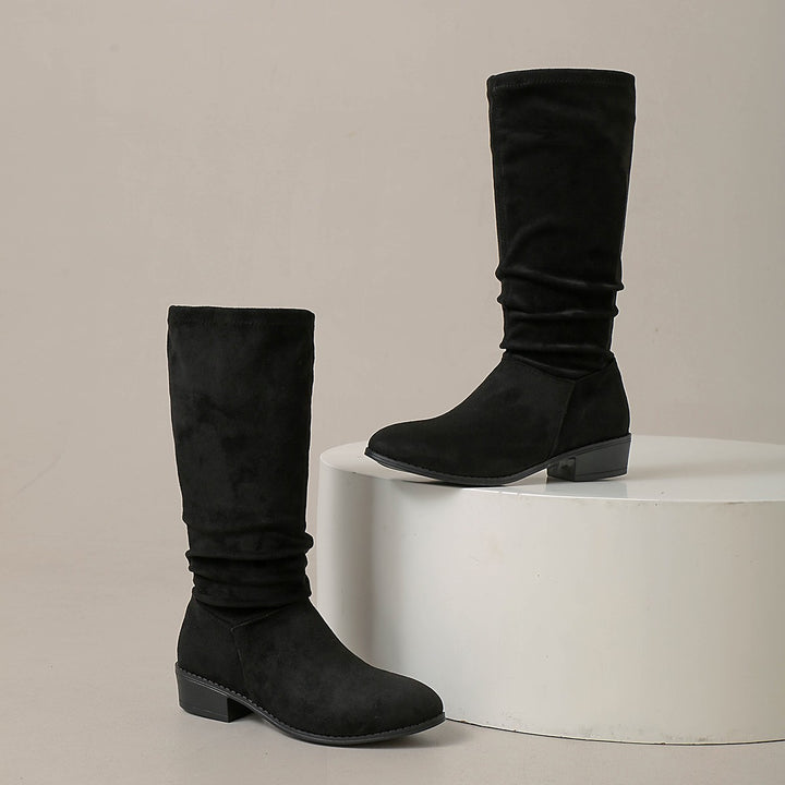 Women Comfortable Suede Over-the-Knee Boots Mune Fashion