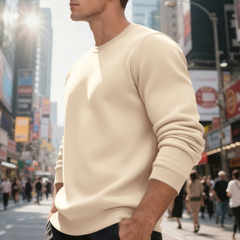 Men's soft crewneck sweatshirt made of cotton blend with ribbed cuffs and relaxed fit Mune Fashion