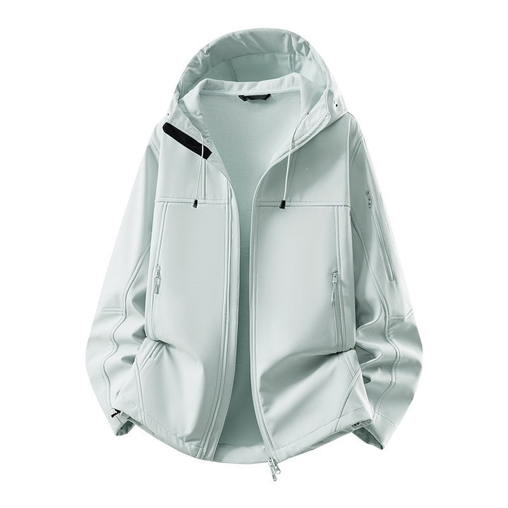 Men's softshell jacket with fleece lining, water-repellent and hood reinforcement Mune Fashion