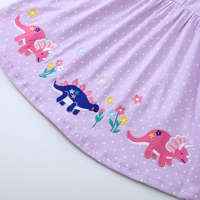 Girl Dinosaur Leisure Dress Mune Fashion