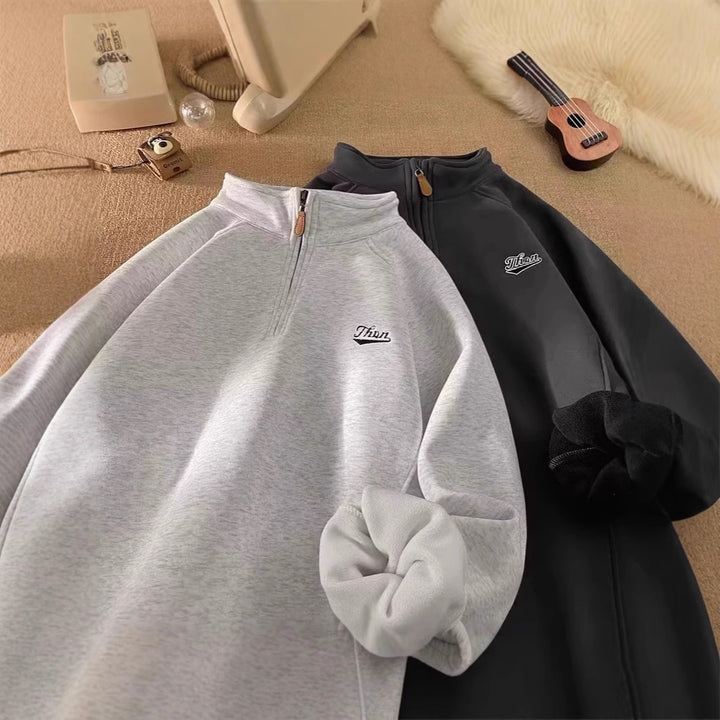 Ladies Urban Fleece Pullover with Stand-up Collar Mune Fashion