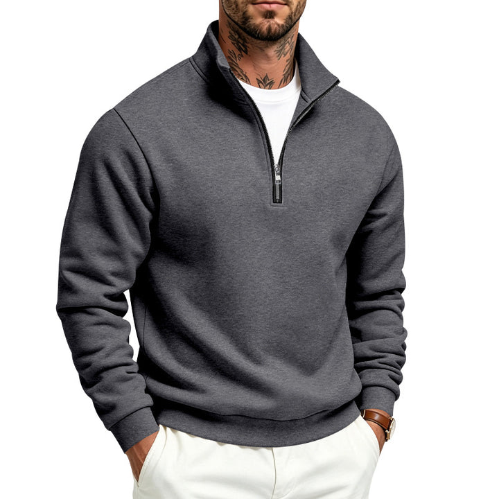 Men's half-zip sweatshirt with turtleneck and soft fleece inner side Mune Fashion