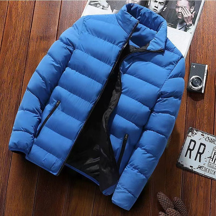 Men's quilted thermal jacket with high stand-up collar and water-repellent outer shell Mune Fashion