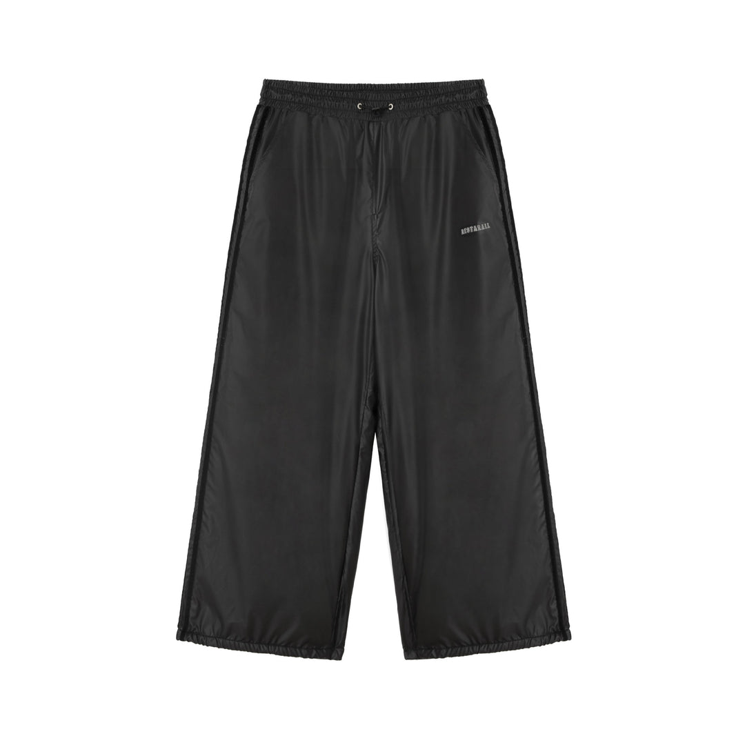 Unisex Loose Technical Nylon Training Pants with Elastic Drawstring and Side Inserts Mune Fashion