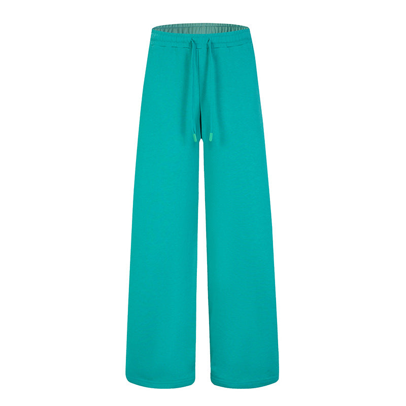 Women's Loose Lounge Jogging Pants with High Waist and Drawstring Mune Fashion