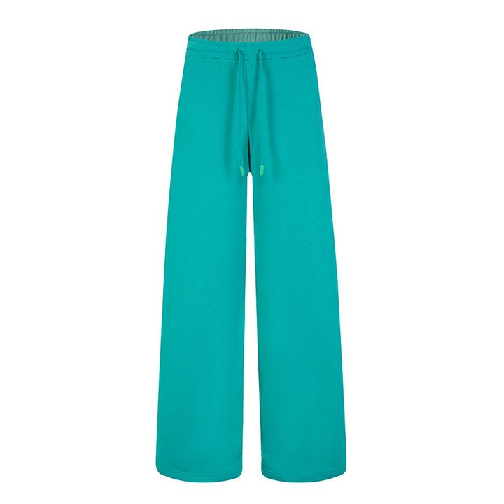 Women's Loose Lounge Jogging Pants with High Waist and Drawstring Mune Fashion