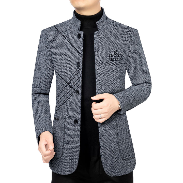 Men's wool coat with teddy lining, stand-up collar and slim silhouette Mune Fashion