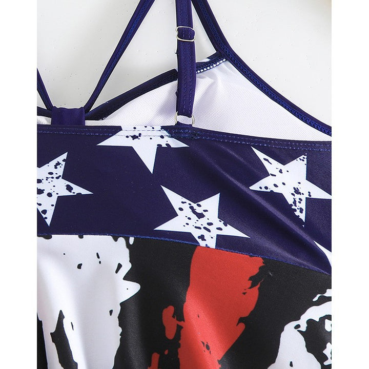 Women's flowing swimsuit with adjustable straps and decorative pattern Mune Fashion