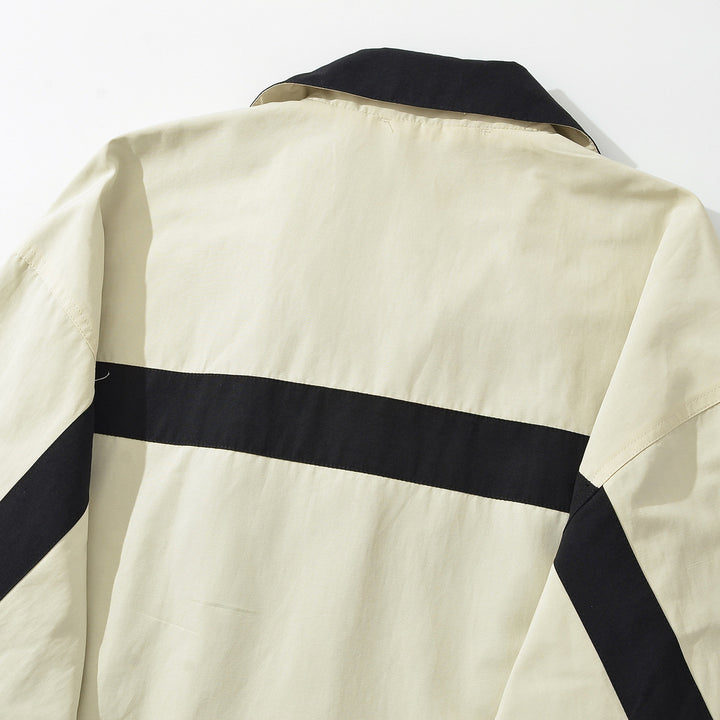 Women's Oversize Track Jacket with Stand-Up Collar, Full-Zip and Contrast Stripes Mune Fashion