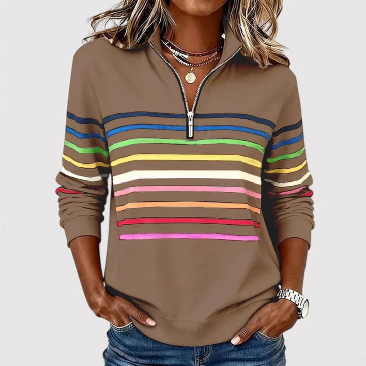 Women's Sporty Quilted Pullover with Half Zip