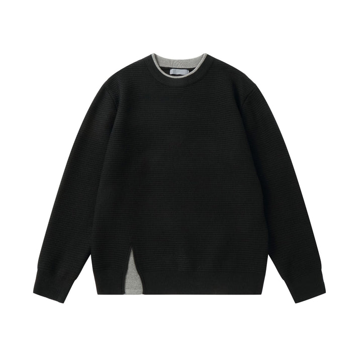 Women's Structured Round Neck Sweatshirt with Side Wedge Slit Mune Fashion