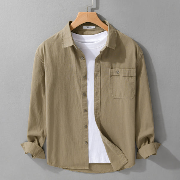 Men's Casual Layering Shirt Jacket made of lightweight cotton twill with patch chest pocket Mune Fashion