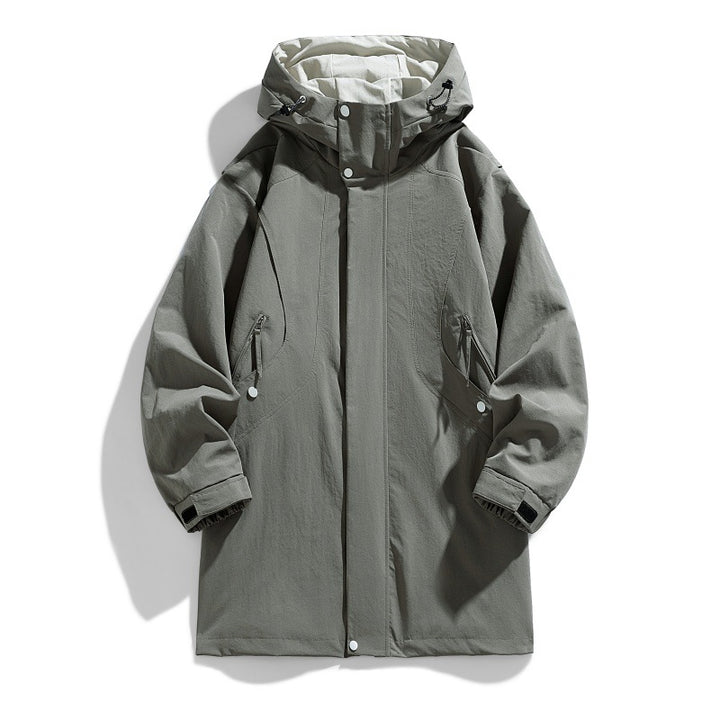 Unisex water-repellent transitional parka with adjustable hood, concealed front placket and zippered pockets Mune Fashion