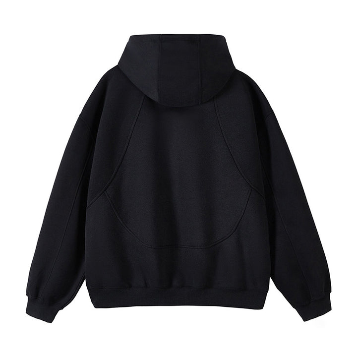 Unisex Oversize Hooded Sweat Jacket with High Stand-Up Collar and Full-Length Zipper Mune Fashion
