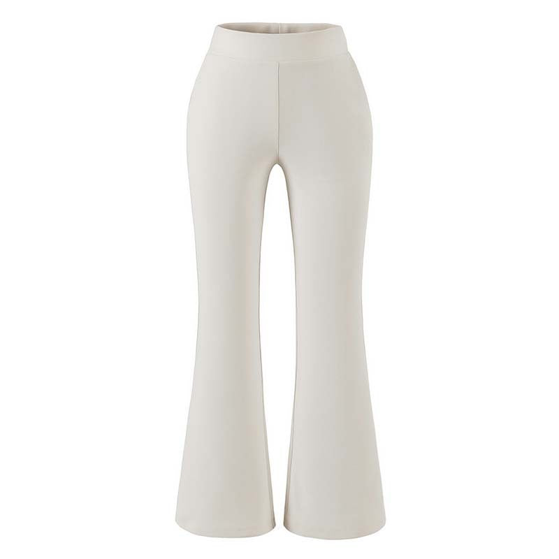 Women's High-Waisted Stretch Flared Pants with Wide Hem Mune Fashion