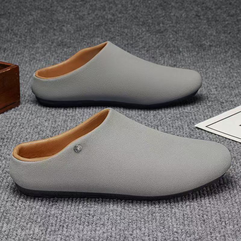 Men's Padded Microfiber House Slippers-Mules with Non-Slip Rubber Sole Mune Fashion