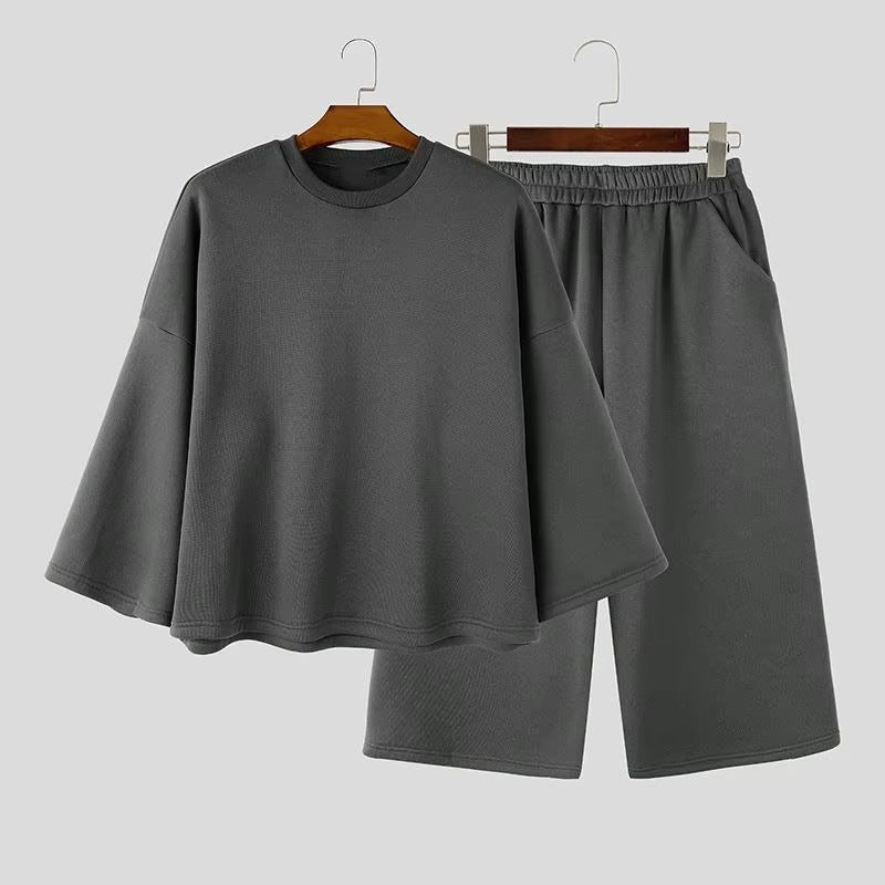 Women's Soft Oversized Lounge Set with Wide Batwing Sleeves and Elastic Waist Pants Mune Fashion
