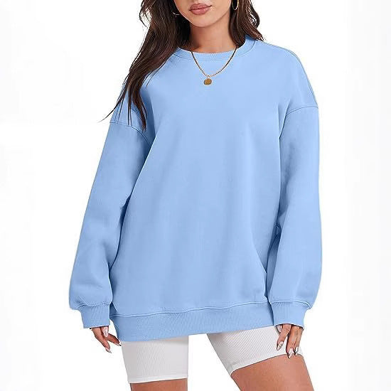 Women's oversized sweatshirt with dropped shoulders and brushed inner lining Mune Fashion