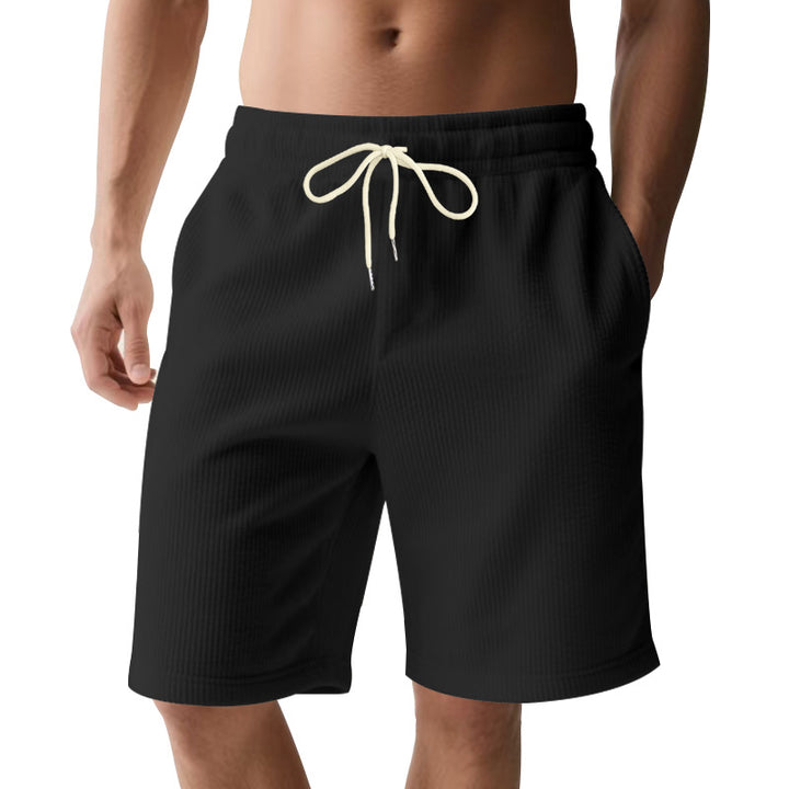 Men's knee-length Bermuda shorts with elastic waistband, drawstring, and side pockets Mune Fashion